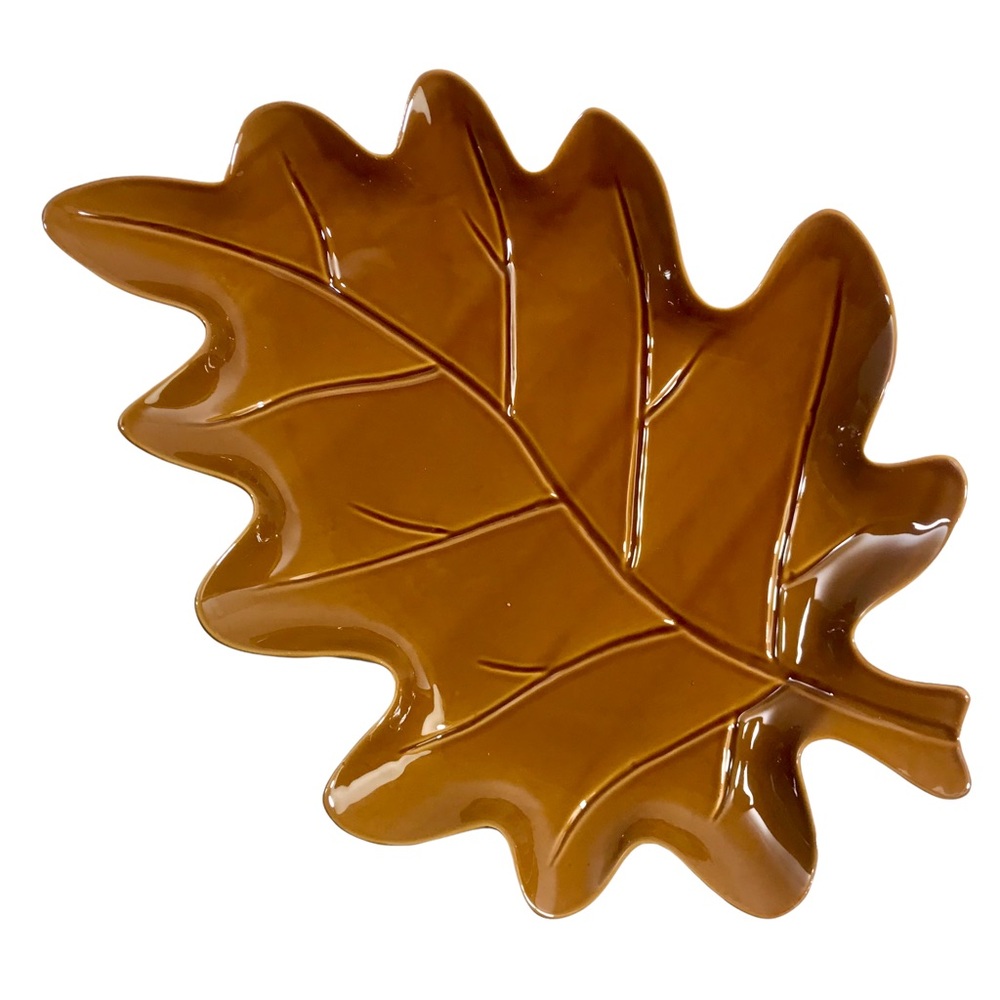BIA International Cordon Bleu Leaf Serving Platter Honey NWT  16” x 11”